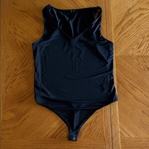 Express Black V-Neck Sleeveless Bodysuit